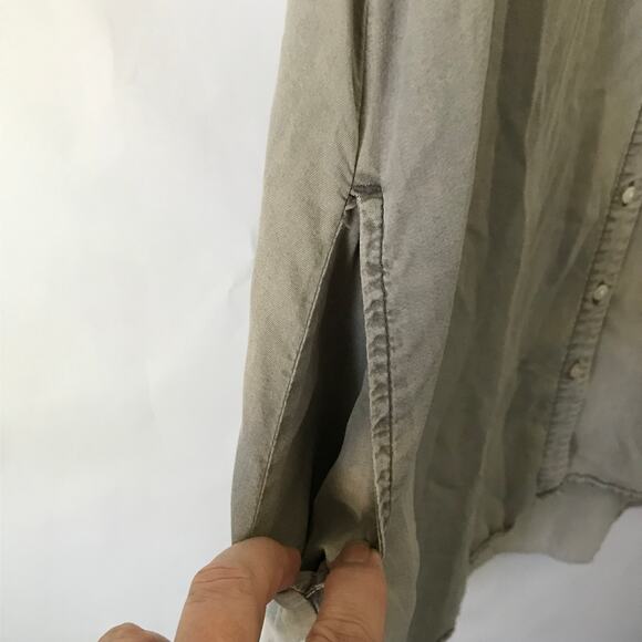 Terre Bleue Dress Size XL Womens Gray Button Up Sleeveless Embroidery Floral - Picture 6 of 8